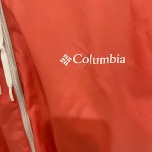 Columbia Coral Windbreaker with White Zipper